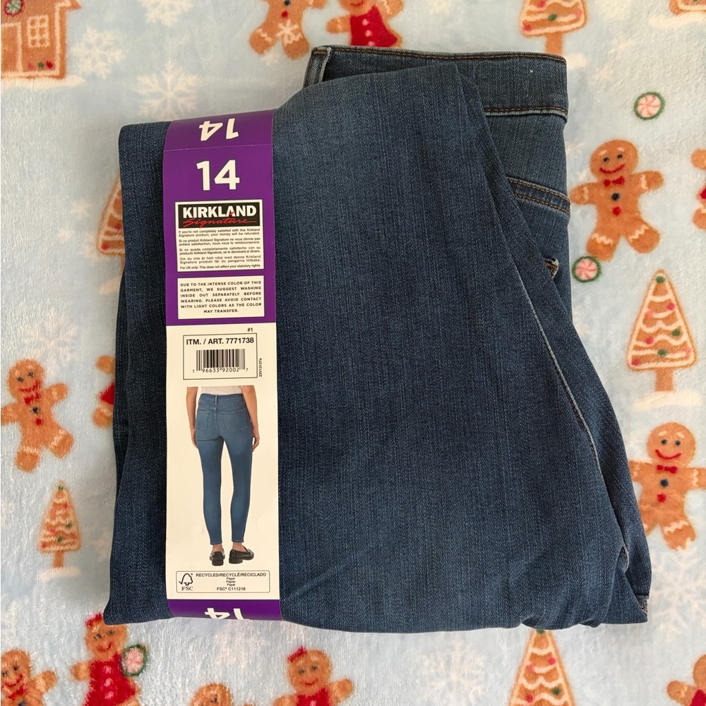 Kirkland Signature High-Rise Skinny Jeans - Blue New Size 14 - Picture 3 of 5